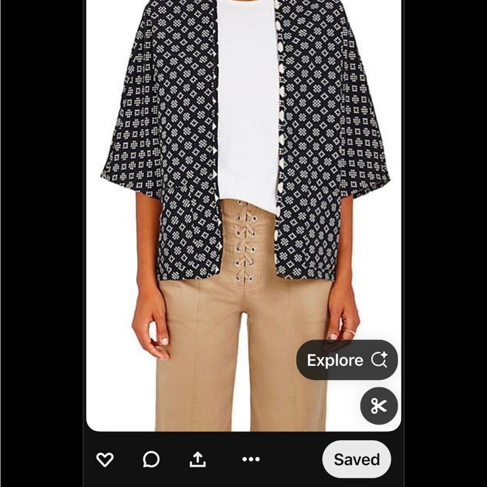 Ace & Jig Genevieve in Blackstone Black and White Patterned Kimono Jacket